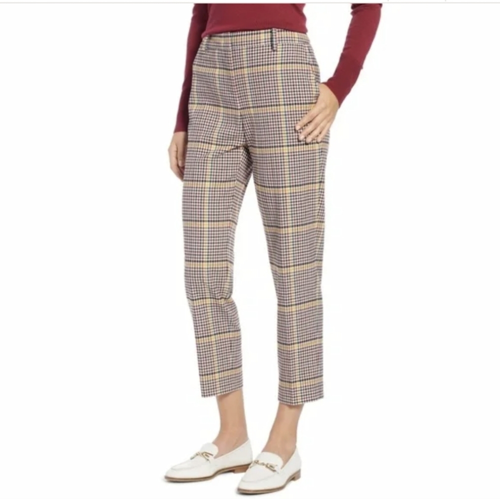 1901 Womens Multicolor Checkered Dress Pants